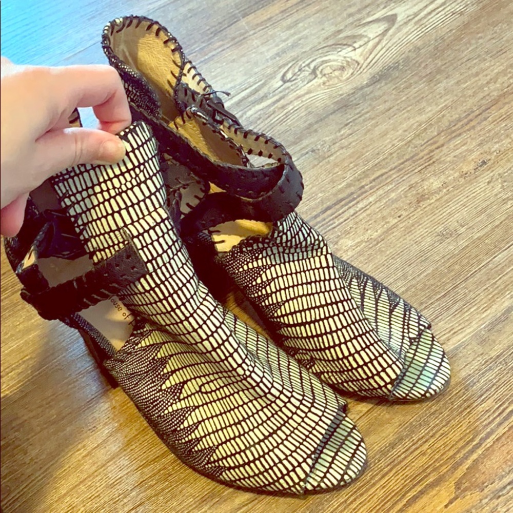 House of Harlow snakeskin booties